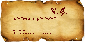 Márta Győző névjegykártya